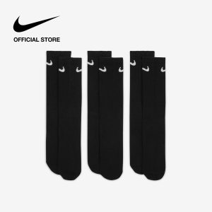 Tất Cổ Cao Nike Men's Everyday Lightweight Training Crew Socks (3 Pairs) - Black