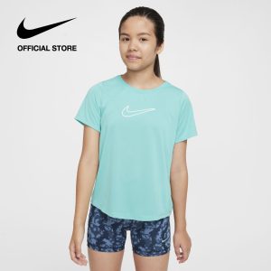 Áo Thun Tay Ngắn Nike Dri-FIT Kids' One Fitted Big Kids' (Girls') Short-Sleeve Top - Green Frost